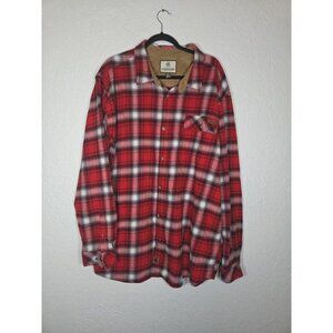 Legendary Whitetails Mens 3XT Plaid Flannel Shirt Red Black Corduroy Collar